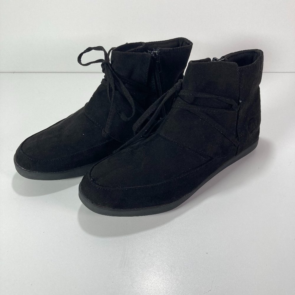 Airwalk Womens Darley 179282 8.5 Black Suede Casual Moc Boots Booties